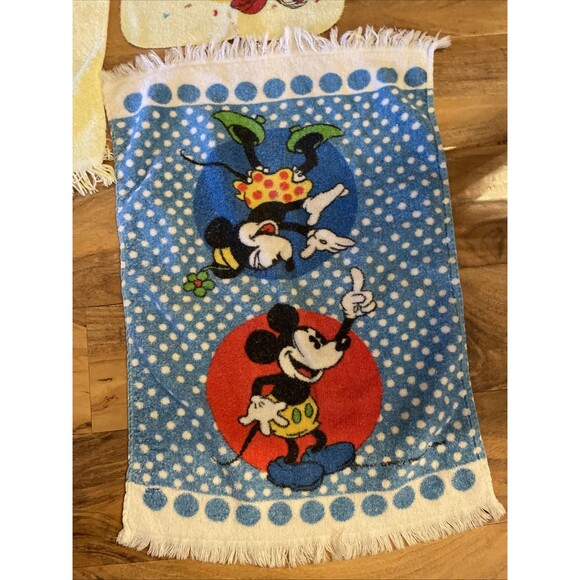 6 VTG Bath Hand Towel Lot Mickey Minnie Mouse Walt Disney Towel Set Colorful - Picture 2 of 8